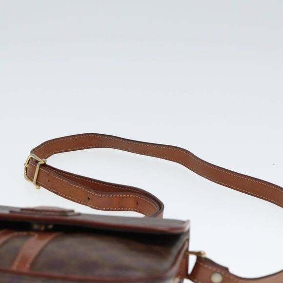 CELINE Macadam Canvas Shoulder Bag PVC Leather Brown Auth 79666 - Picture 8 of 16